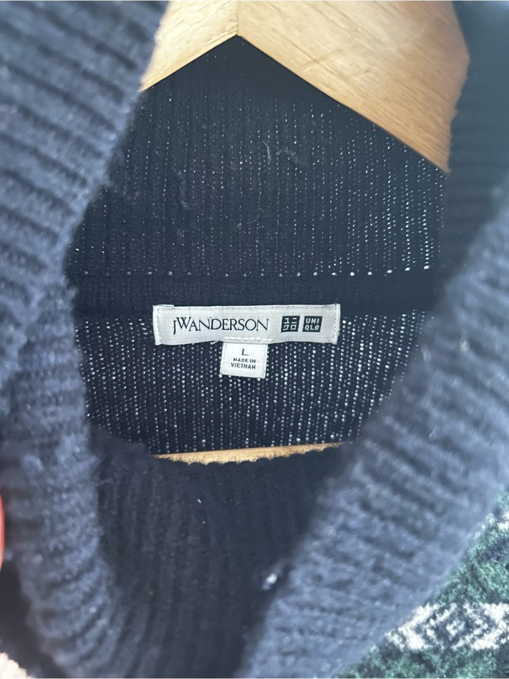 JW Anderson x Uniqlo Sweater Womens L Turtleneck Wool Fisherman Fair Isle - Picture 3 of 11